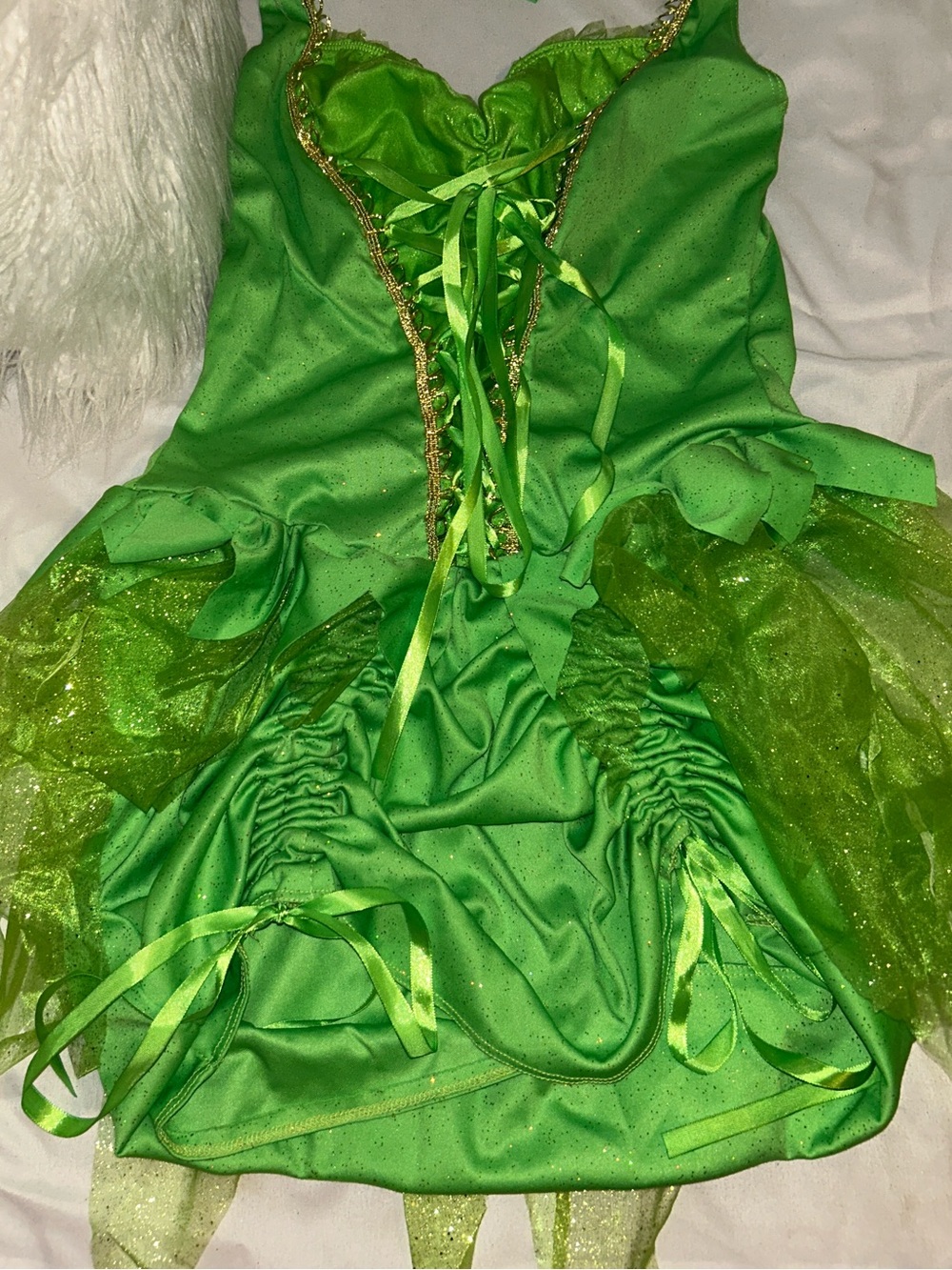 California Costumes Lime Green Fairy Tinkerbell Costume with Wings - Picture 5 of 7